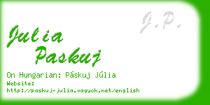 julia paskuj business card