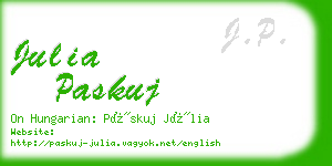 julia paskuj business card